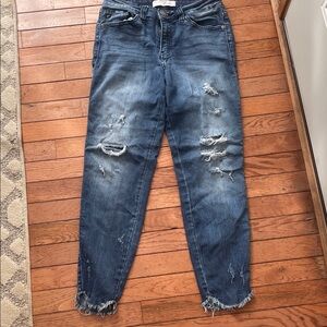 KanCan Distressed Boyfriend Jeans in Blue